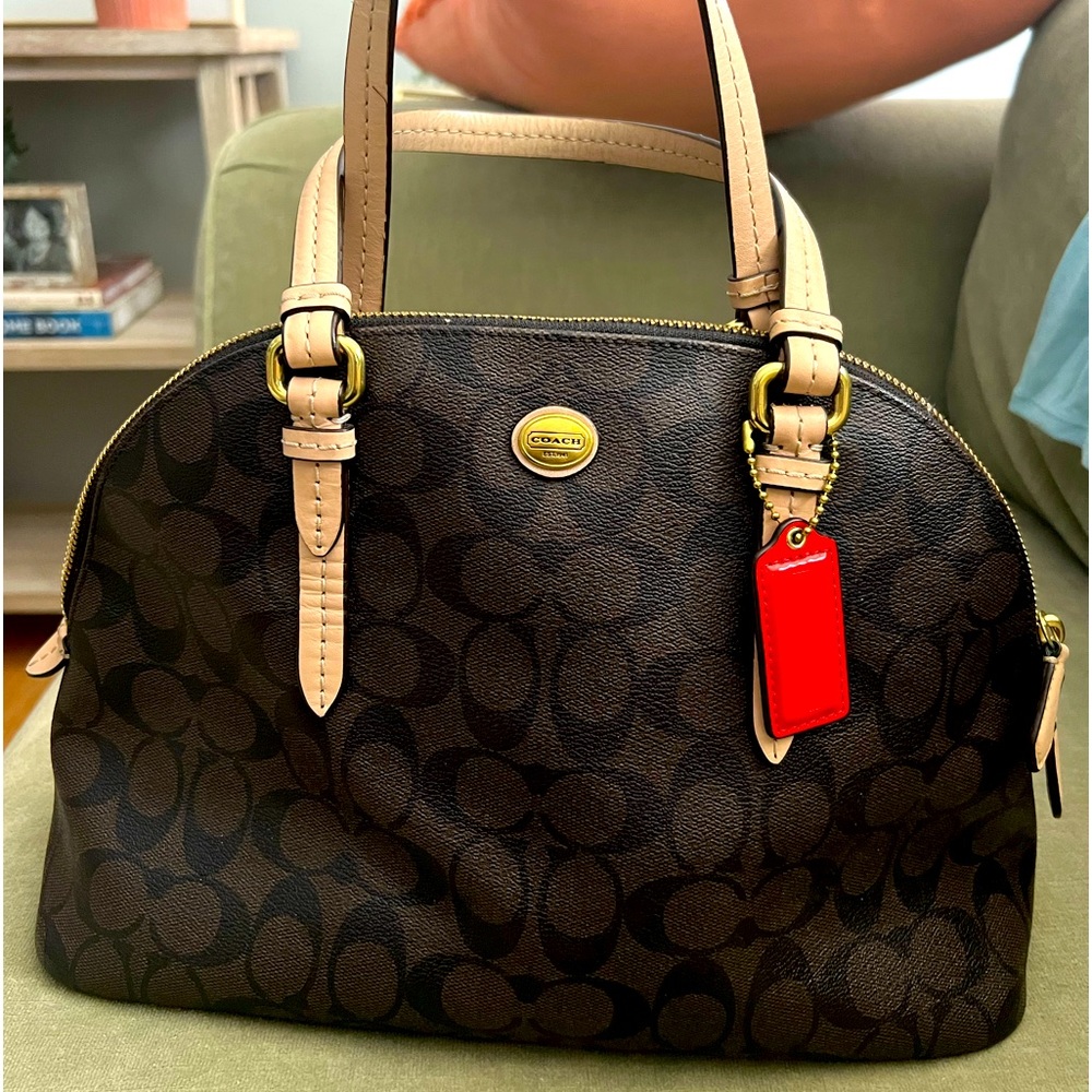 Coach monogram handbag.